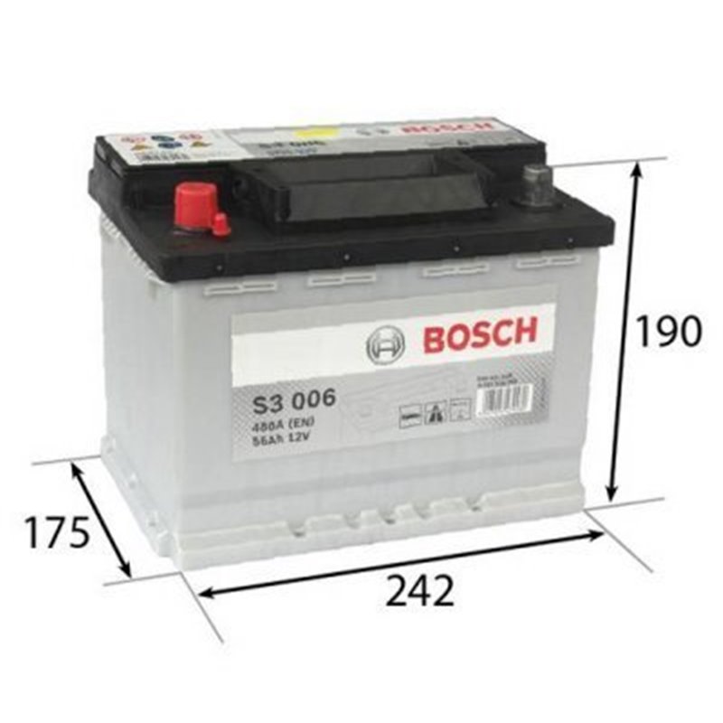 Bosch autobatéria S3 12V 56Ah 480A 0 092 S30 060