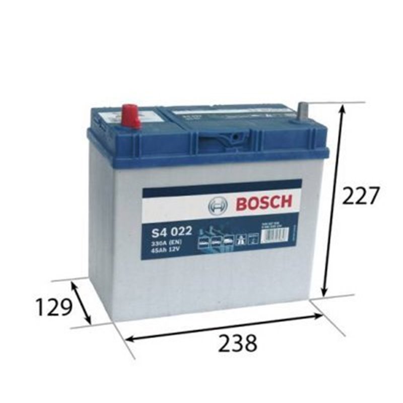 Bosch autobatéria s úzkym kontaktom S4 12V 45Ah 330A 0 092 S40 220