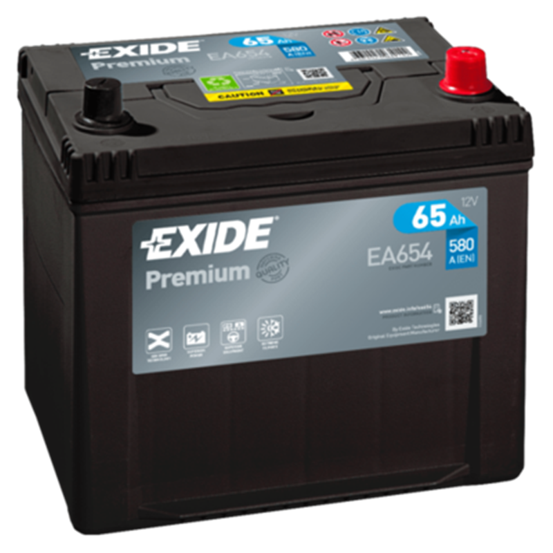 Exide štartovacia autobatéria Premium 12V 65Ah 580A EA654