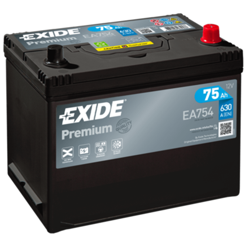 Exide autobatéria Premium 12V 75Ah 630A EA754