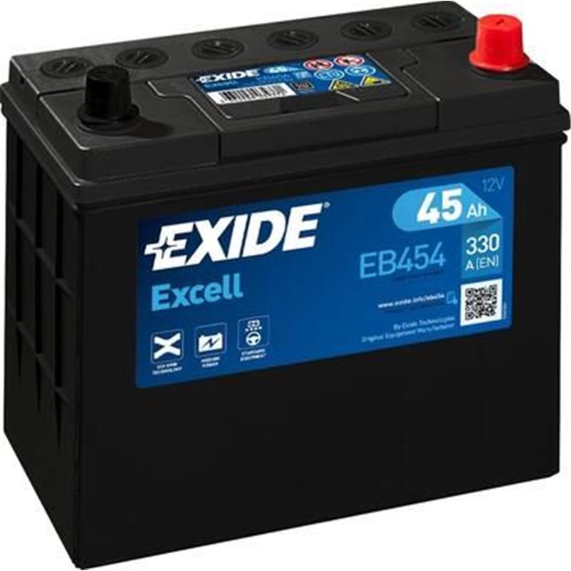 Exide štartovacia batéria Excell 12V 45Ah 300A EB454