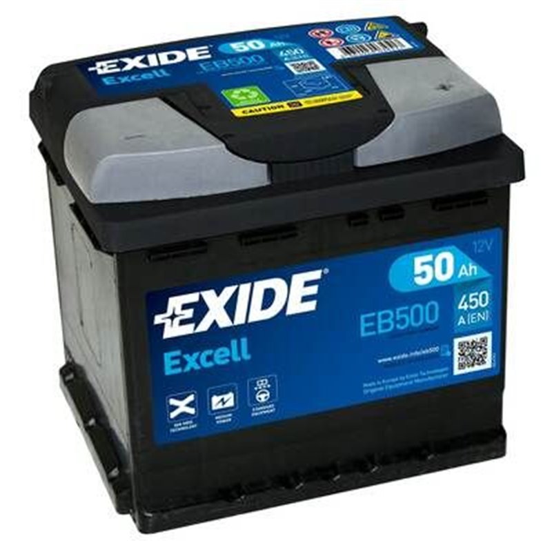 Exide autobatéria Excell 12V 50Ah 450A EB500