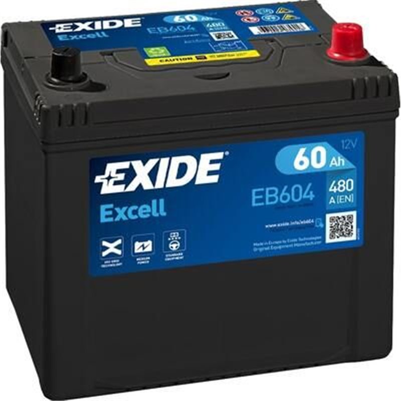 Exide štartovacia batéria Excell 12V 60Ah 390A EB604