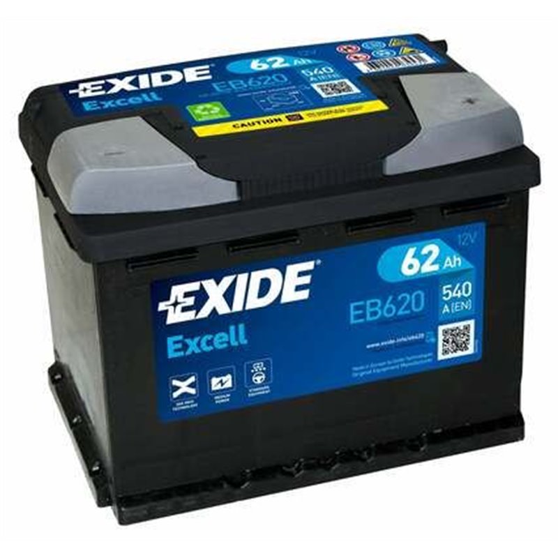 Exide autobatéria Excell 12V 62Ah 540A EB620