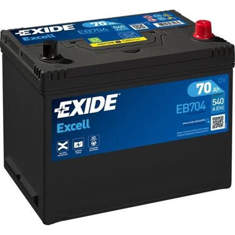 Exide štartovacia batéria Excell 12V 70Ah 540A EB704