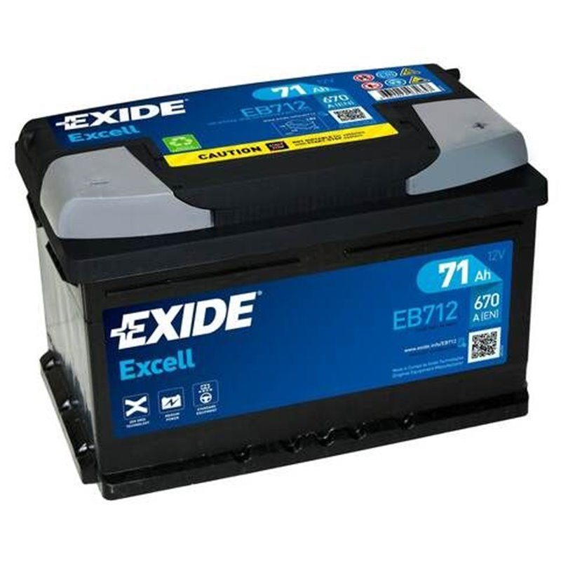 Exide štartovacia batéria Excell 12V 71Ah 670A EB712