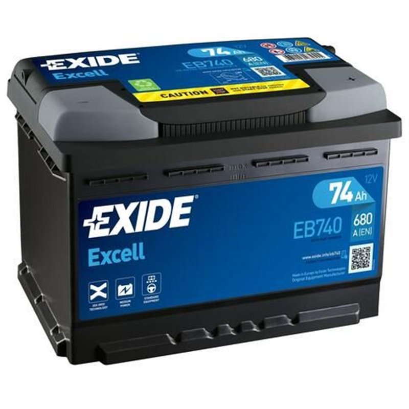 Exide autobatéria Excell 12V 74Ah 680A EB740