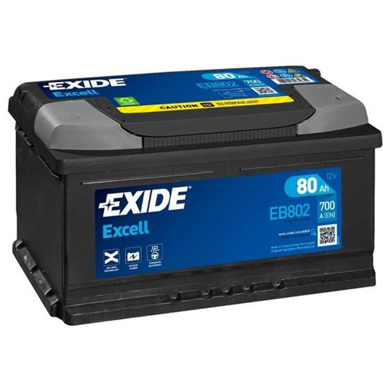 Exide autobatérie Excell 12V 80Ah 700A EB802