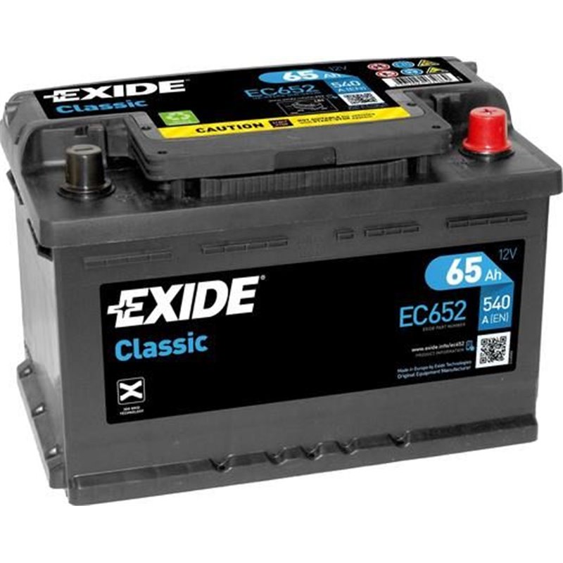 Exide štartovacia batéria Classic 12V 65Ah 540A EC652