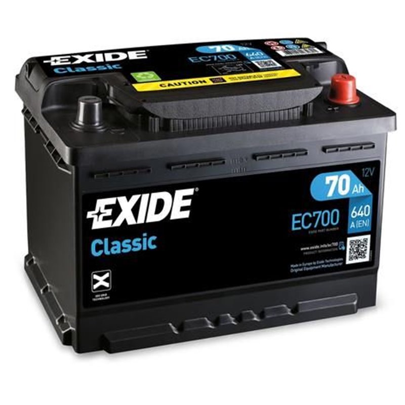 Exide štartovacia batéria Classic 12V 70Ah 640A EC700