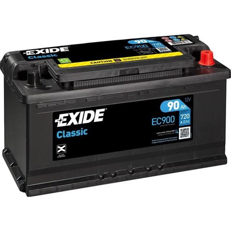 Exide štartovacia batéria Classic 12V 90Ah 720A EC900