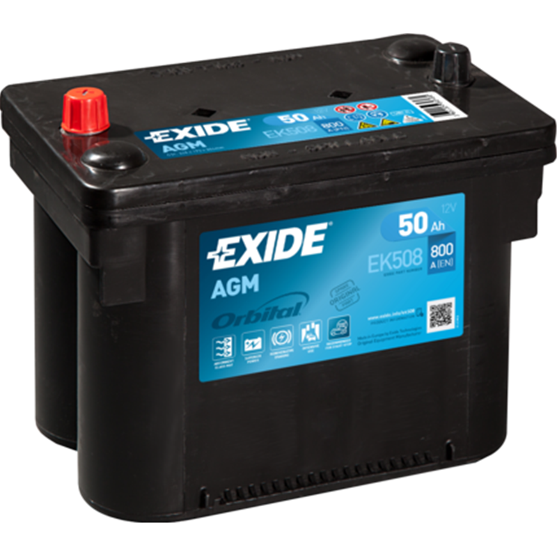 Exide štartovacia batéria AGM 12V 50Ah 800A EK508