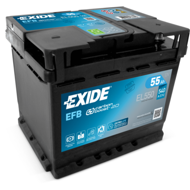 Exide štartovacia batéria Start-Stop EFB 12V 55Ah 540A EL550