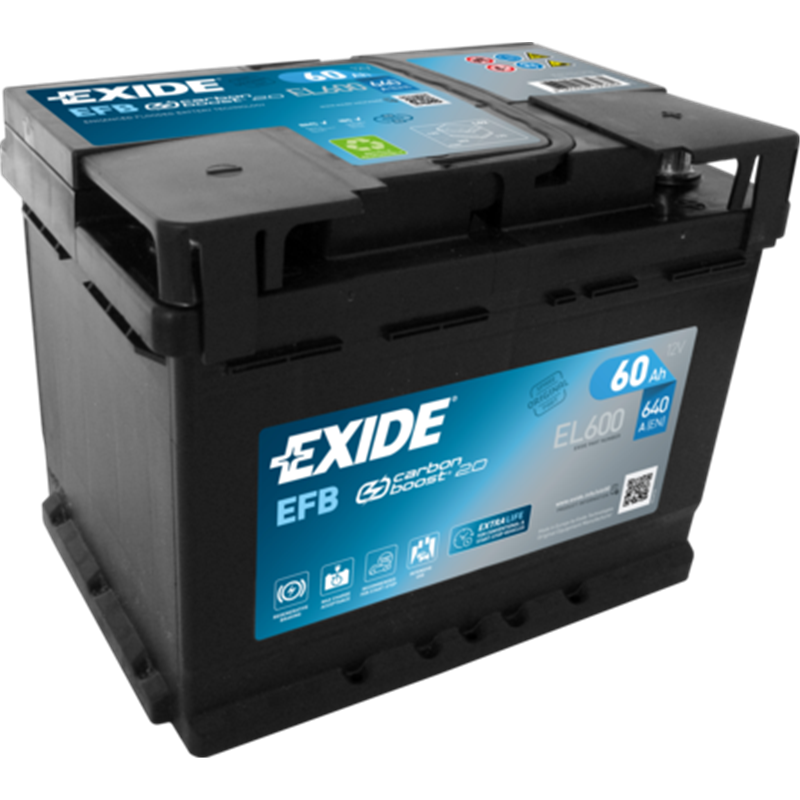 Exide štartovacia batéria EFB 12V 60Ah 640A EL600