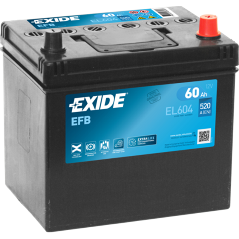 Exide štartovacia batéria Start-Stop EFB 12V 60Ah 520A EL604