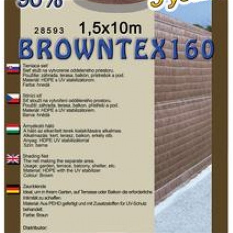 Trebor Sieť tieniaca Browntex 1,5x10m hnedá 28593