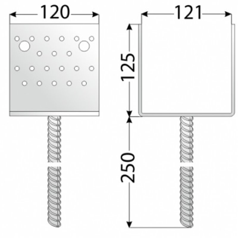 Trebor Pätka stĺpiku typu &quotU&quot 120x250x4mm PSS120