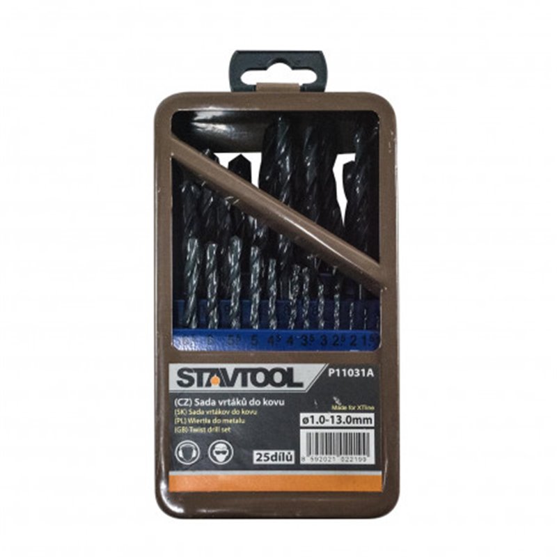 STAVTOOL Vrtáky do kovu čierne sada 25 dielov P11031A