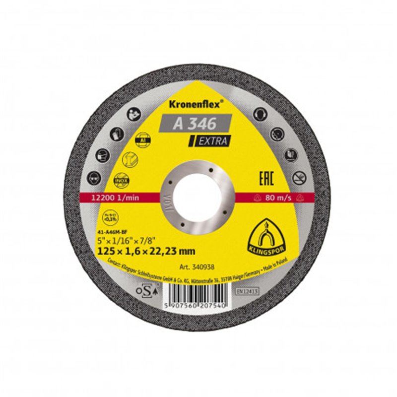 KLINGSPOR Kotúč rezný KLINGSPOR A346 115x1,6mm EXTRA OCEĽ KLI340936