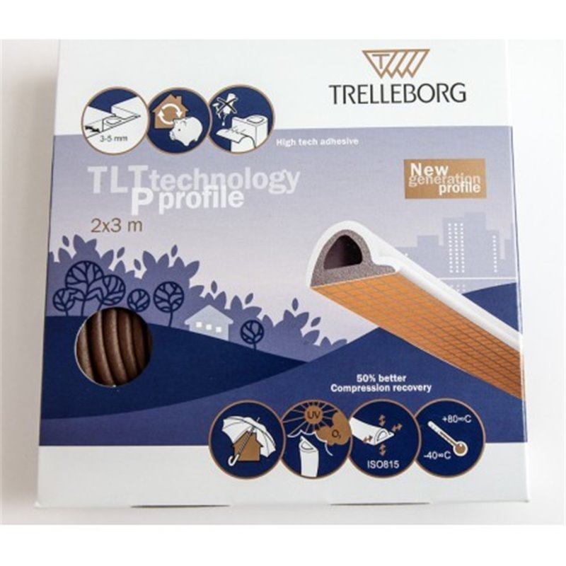 Trebor Tesnenie hnedé P-profil 6m 44056905