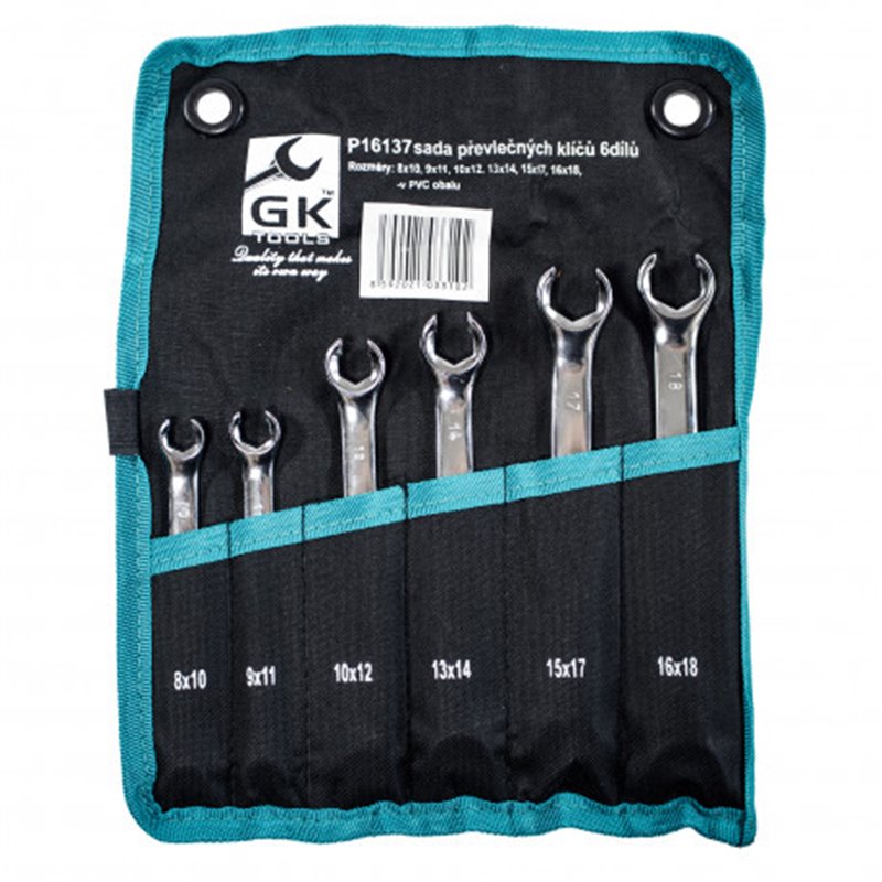 GK TOOLS Kľúče prevlečné 10-18mm sada 6 dielov P16137