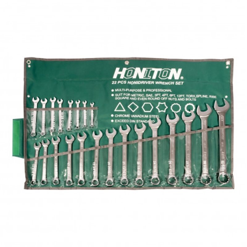 Trebor Kľúče očkoploché sada 22 dielna HONIDRIVER HCW11522