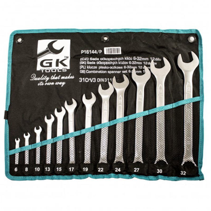 Trebor Kľúče v textilnom obale očkoploché sada 12 dielna P16144/P