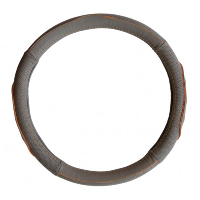 Trebor Poťah volantu kožený 37-39 sivý s oranžovým obšitím 95057