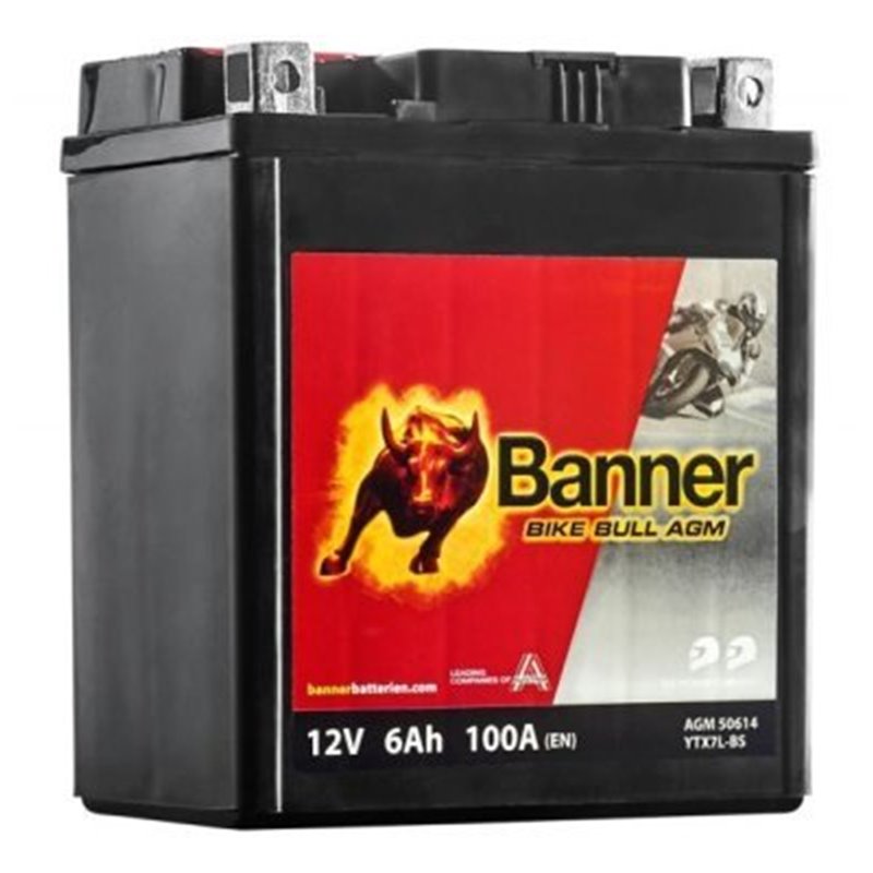 Banner Bike Bull AGM 6Ah motobatéria 12V100A YTX7L-BS 50614