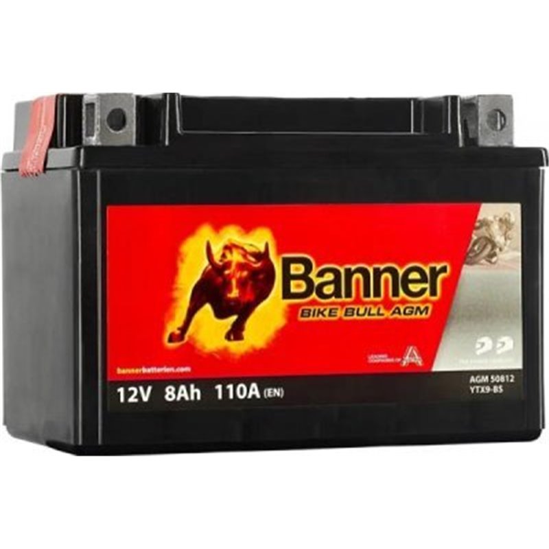 Banner Bike Bull AGM 8Ah motobatéria 12V110A YTX9-BS 50812