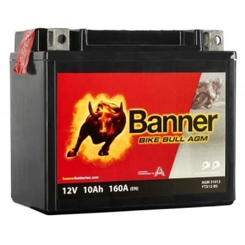 Banner Bike Bull AGM 10Ah motobatéria 12V160A YTX12-BS 51012