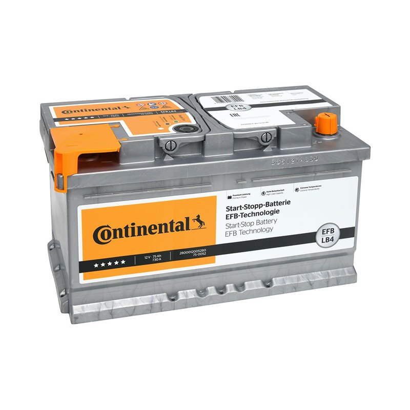 CONTINENTAL EFB 75Ah, autobatéria 12V, LB4, 730A , 2800012005280