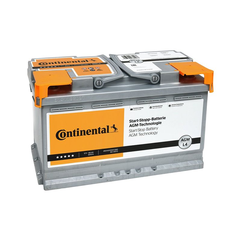 CONTINENTAL 80Ah AGM L4 autobatéria 12V, 800A, 2800012007280