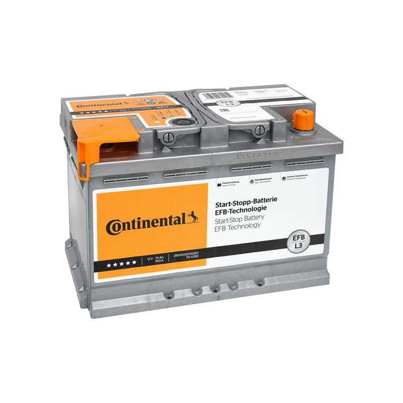 CONTINENTAL 70Ah EFB, autobatéria 12V, L3,760A, 2800012039280