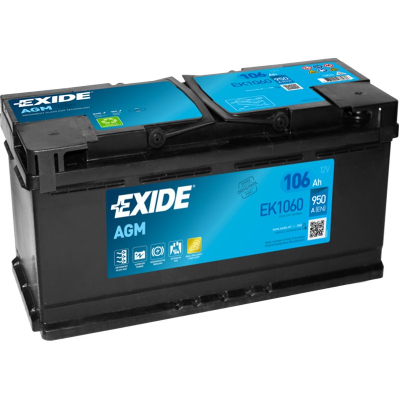 EXIDE AGM 106Ah autobatéria Start-Stop 12V , 950A EK1060