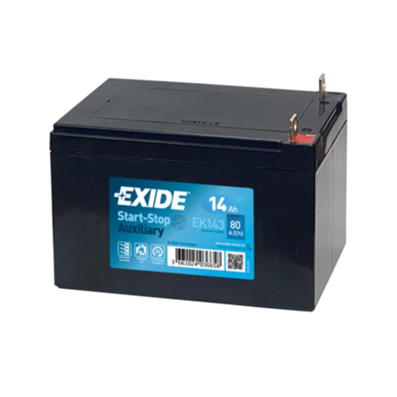 Exide Start-Stop Auxiliary AGM 12V , 14Ah , 80A , EK143