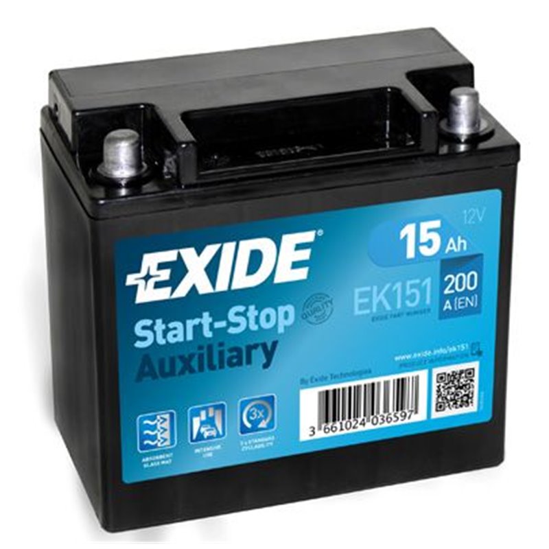 EXIDE Auxiliary 60Ah, autobatéria Start-Stop12V , 15Ah , 200A, EK151