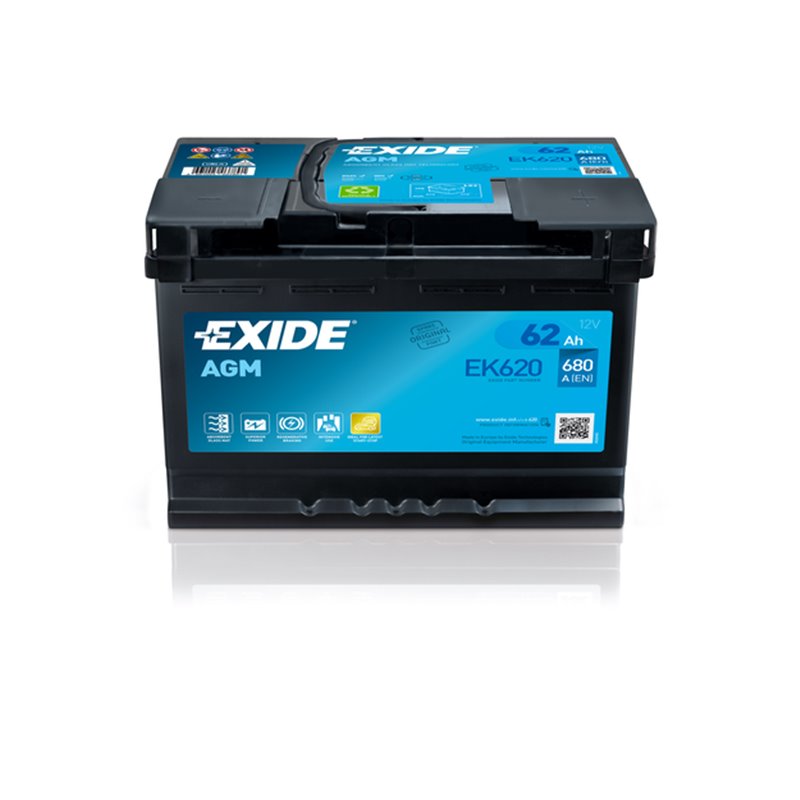 EXIDE AGM 62Ah autobatéria Start-Stop 12V , 680A , EK620