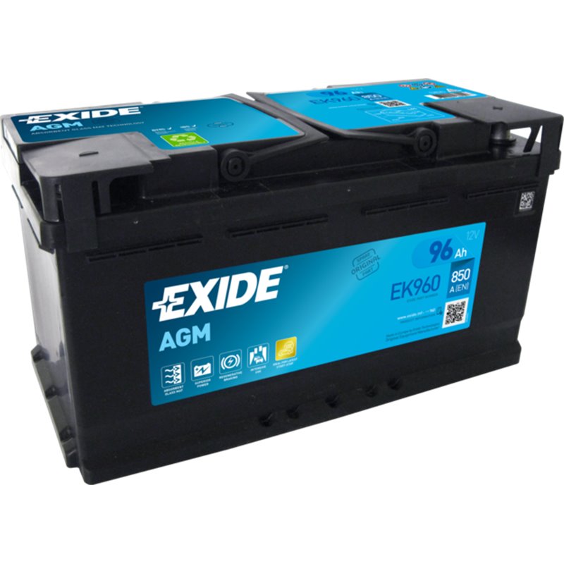 EXIDE AGM 96Ah autobatéria Start-Stop 12V 850A EK960