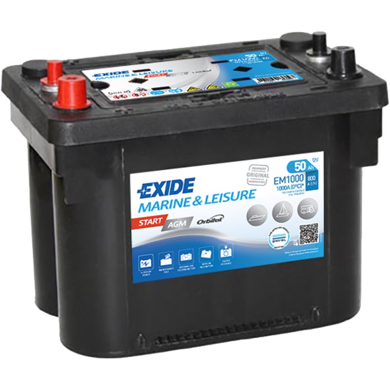 EXIDE START AGM 50Ah,12V, 800A , ĽAVÁ !!! EM1000