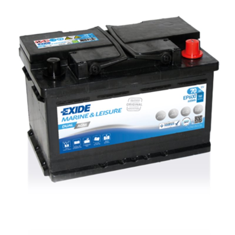 EXIDE Dual AGM 70Ah, autobatéria 12V, 760A , EP600