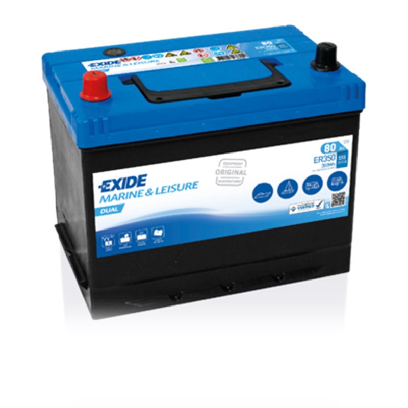 Exide DUAL 80Ah autobatéria 12V, 510A , ĽAVÁ !!! ER350