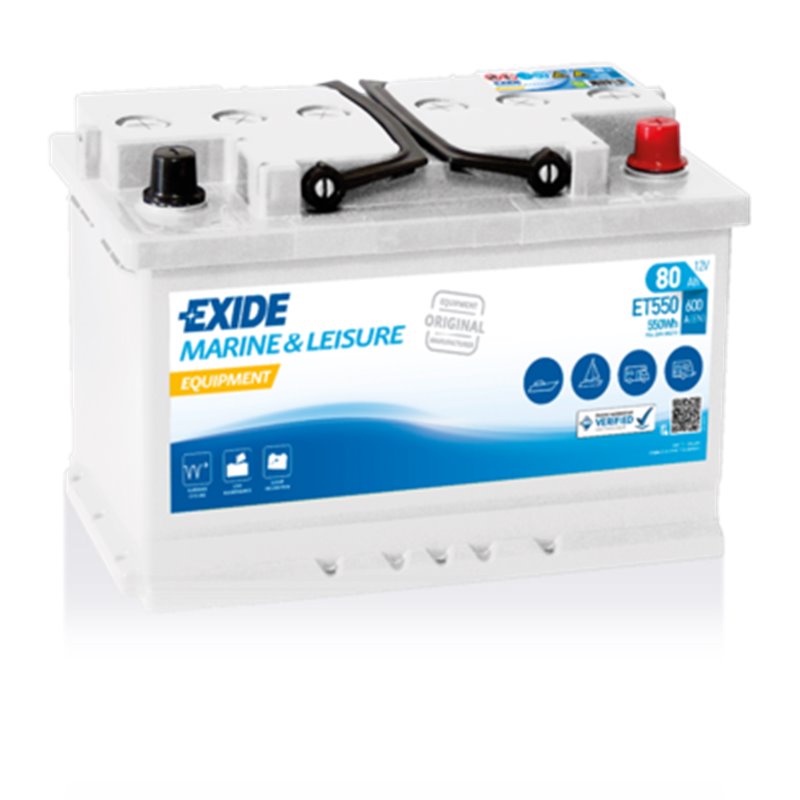 EXIDE EQUIPMENT 80Ah, autobatéria 12V, 600 A , ET550