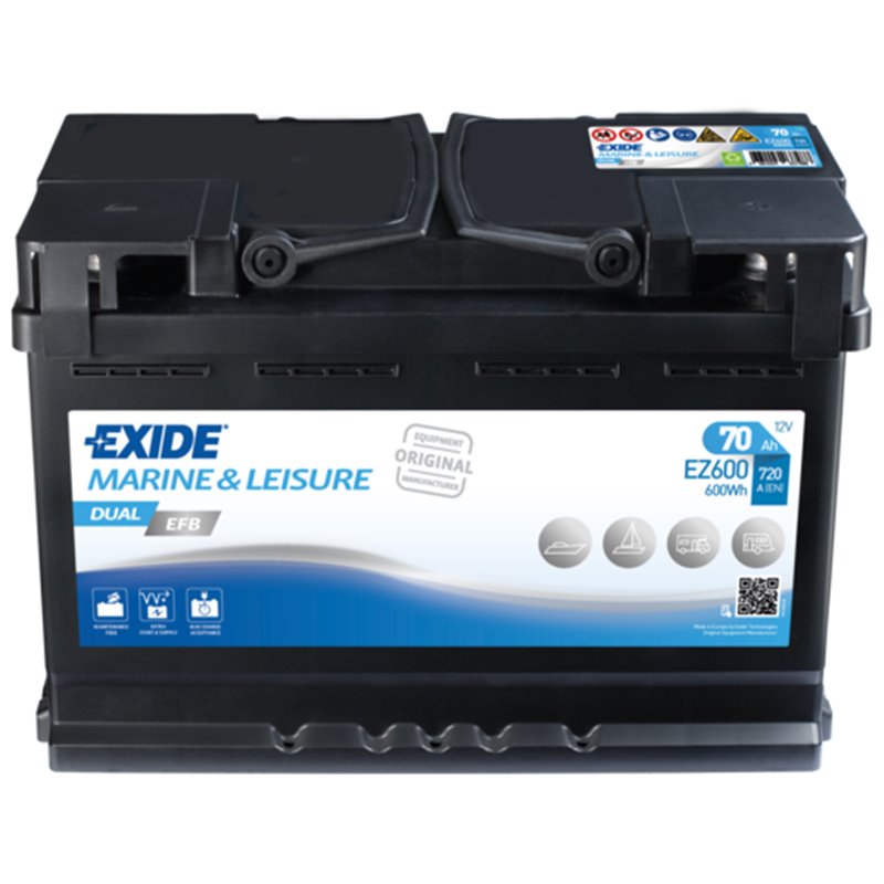 EXIDE batéria DUALEFB 70Ah, 12V, EZ600