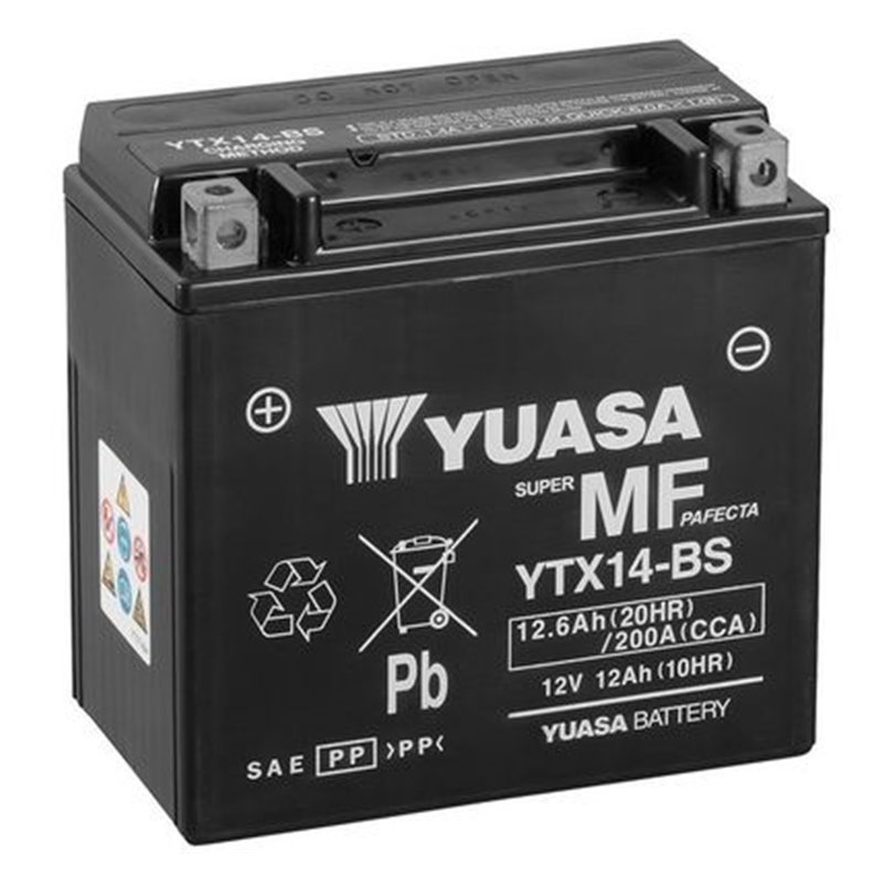 YUASA motobatéria 12V,12,6 Ah, 200A, YTX14-BS