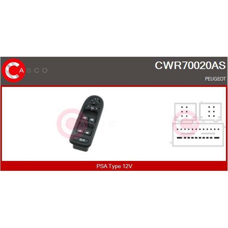 CASCO Spínač elektrického otvárania okien CWR70020AS