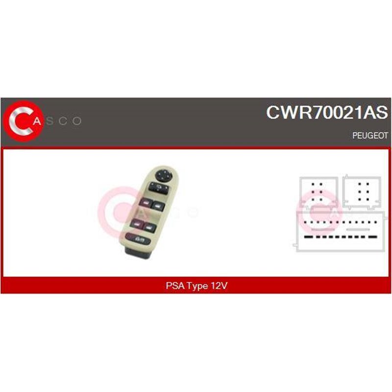 CASCO Spínač elektrického otvárania okien CWR70021AS