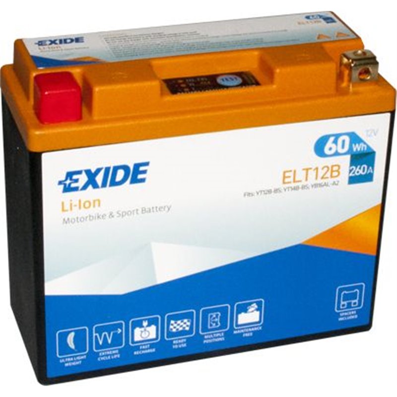 EXIDE Motobatéria BIKE LI-ION 5Ah, 12V ELT12B