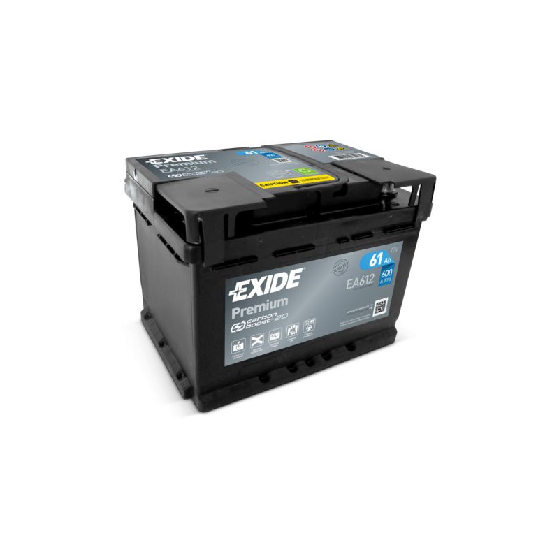 61Ah Autobatéria EXIDE Premium 12V 600A EA612