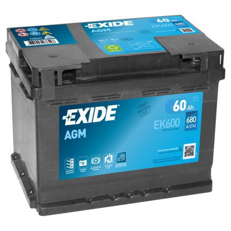 60Ah AGM Štartovacia batéria EXIDE EK600